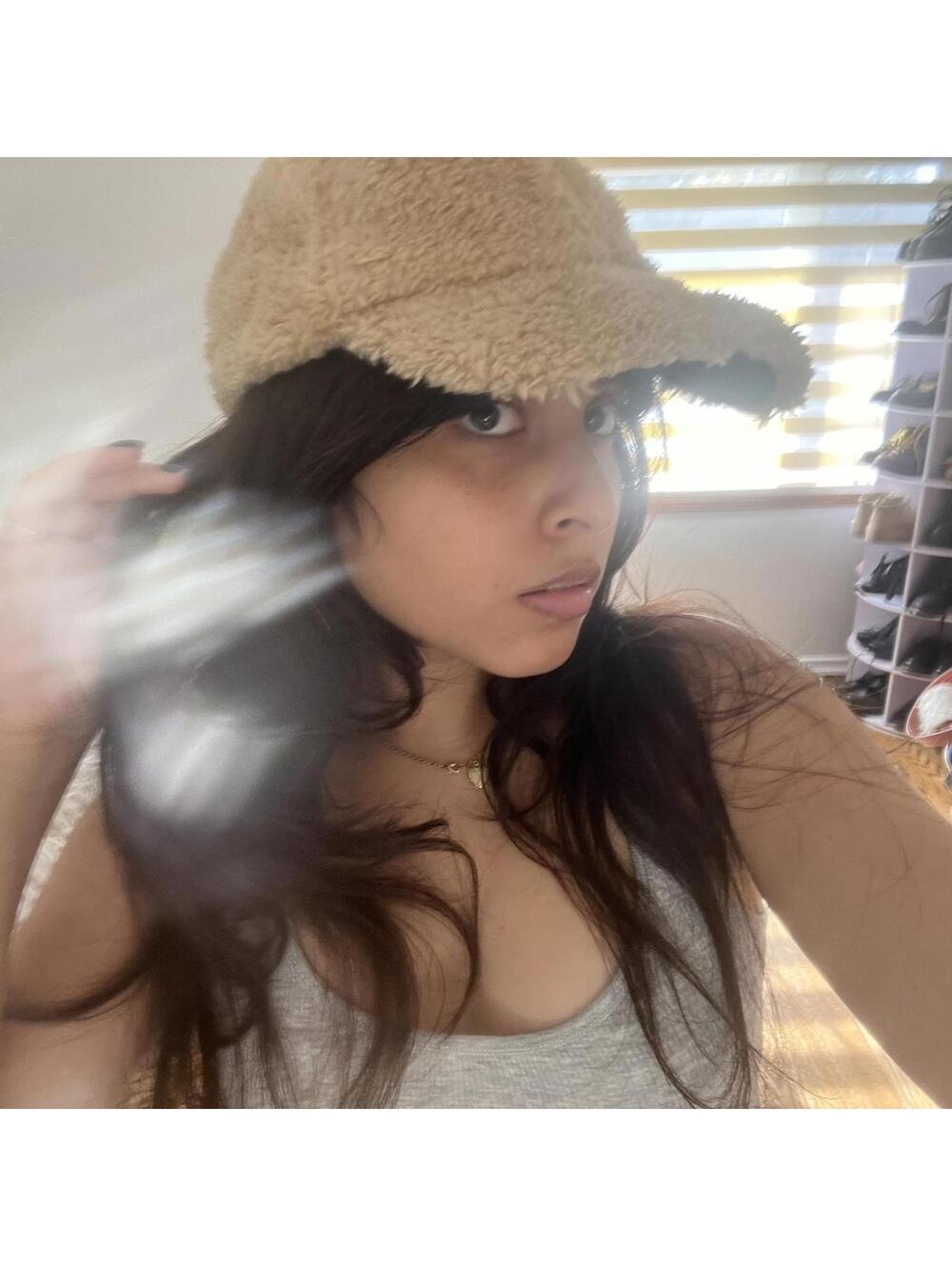 Tan faux sherpa baseball hat cap